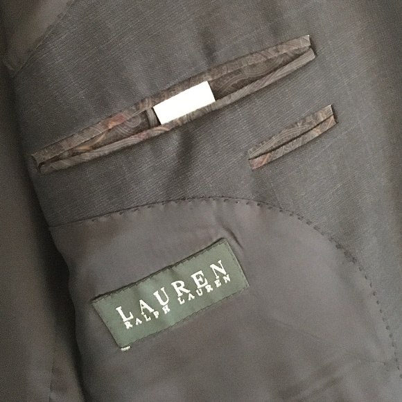 Lauren Ralph Lauren Men’s Blazer Navy Blue Subtile Tartan Plaid Pattern Sz 44R - Picture 2 of 5